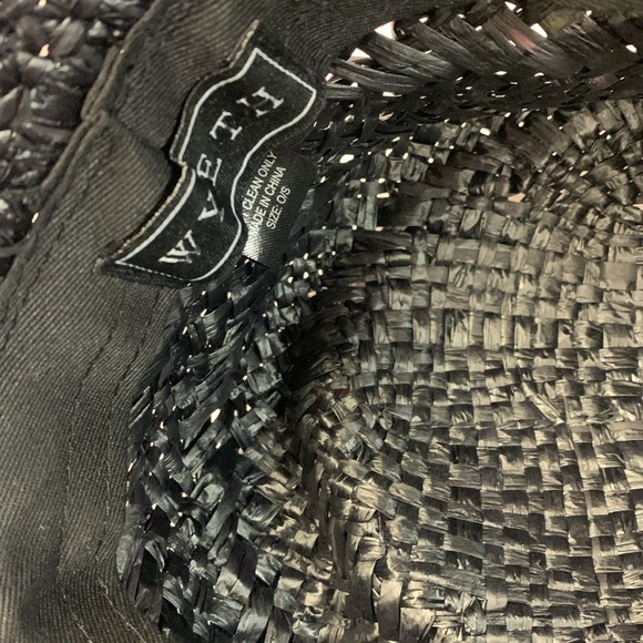 Anthropologie Fina Black raffia hat new without tags - Picture 9 of 9